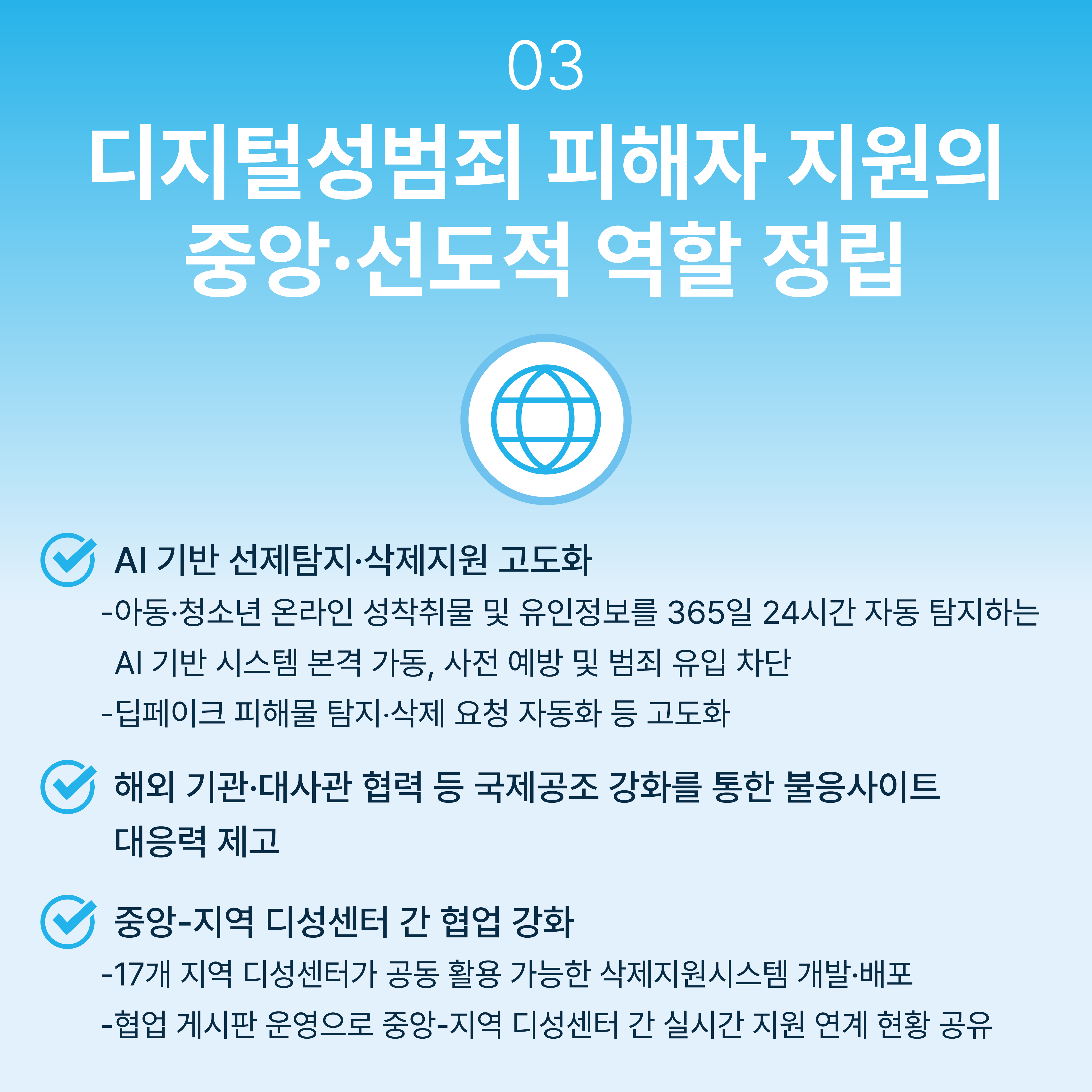 03 디지털성범죄 피해자 지원의 중앙 선도적 역햘 정립